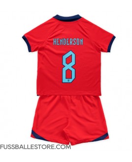 Günstige England Jordan Henderson #8 Auswärts Trikotsatzt Kinder WM 2022 Kurzarm (+ Kurze Hosen)
